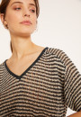 Openwork linen V-neck T-shirt - Marguerite
