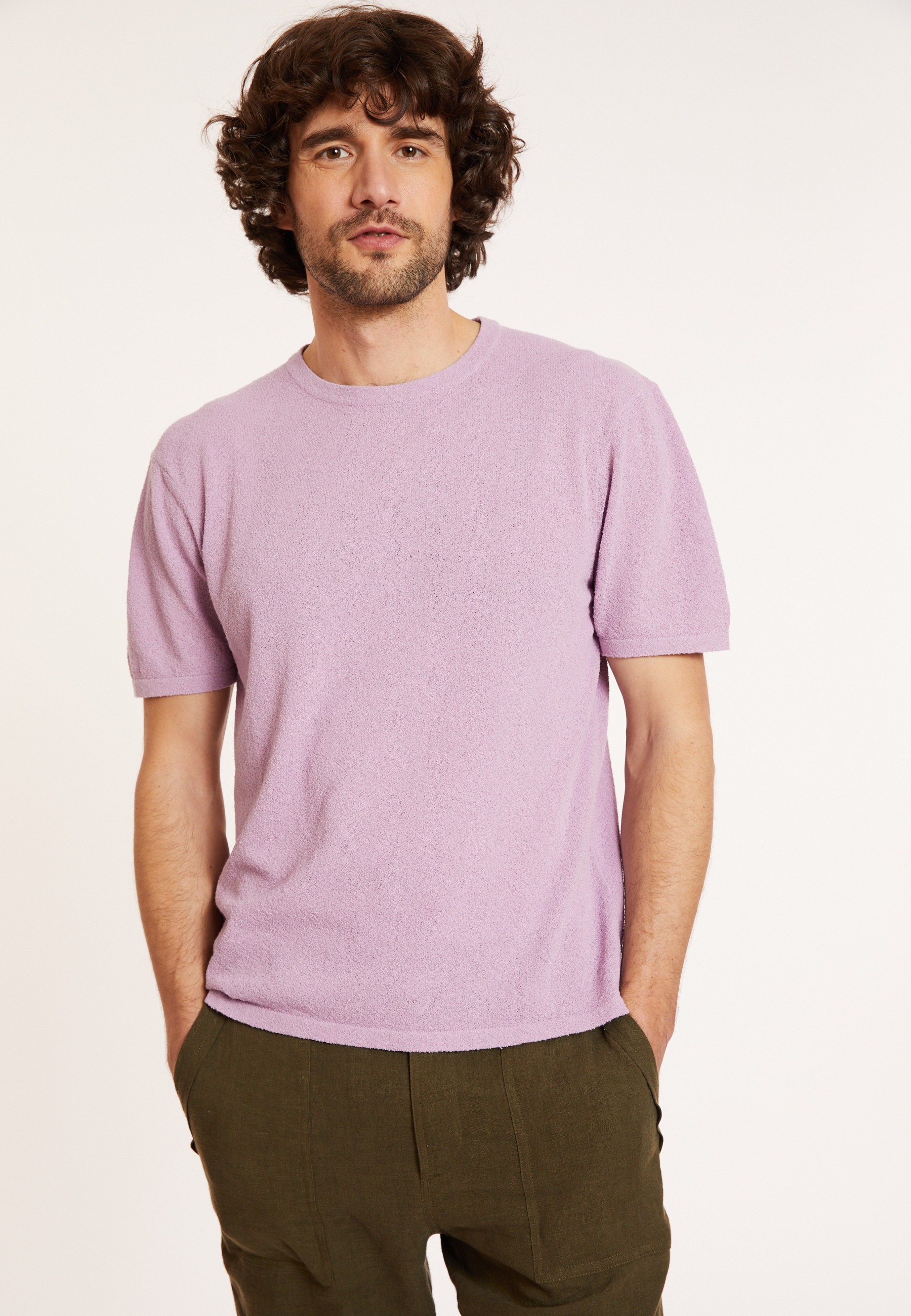 Brushed cotton round neck T-shirt - Don
