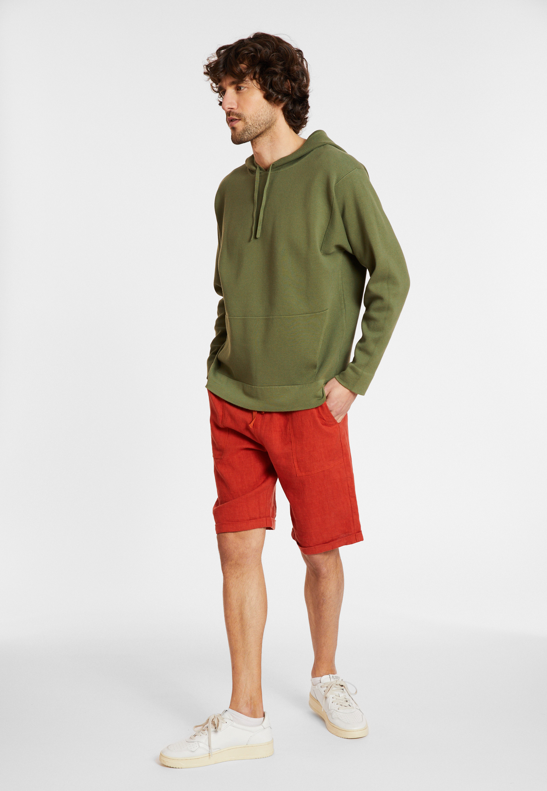 Hooded hoodie with pockets in cotton - Damien