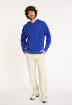 Hoodie en coton à capuche avec poches - Damien 8041 majorelle - 03 Bleu foncé