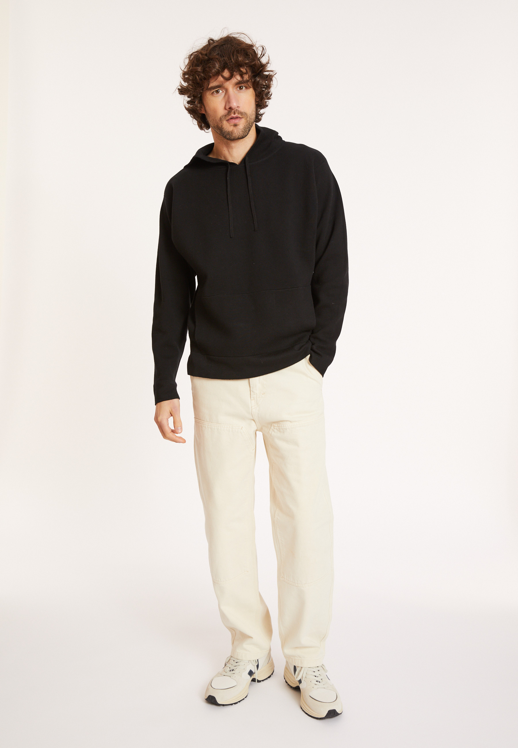 Hooded hoodie with pockets in cotton - Damien