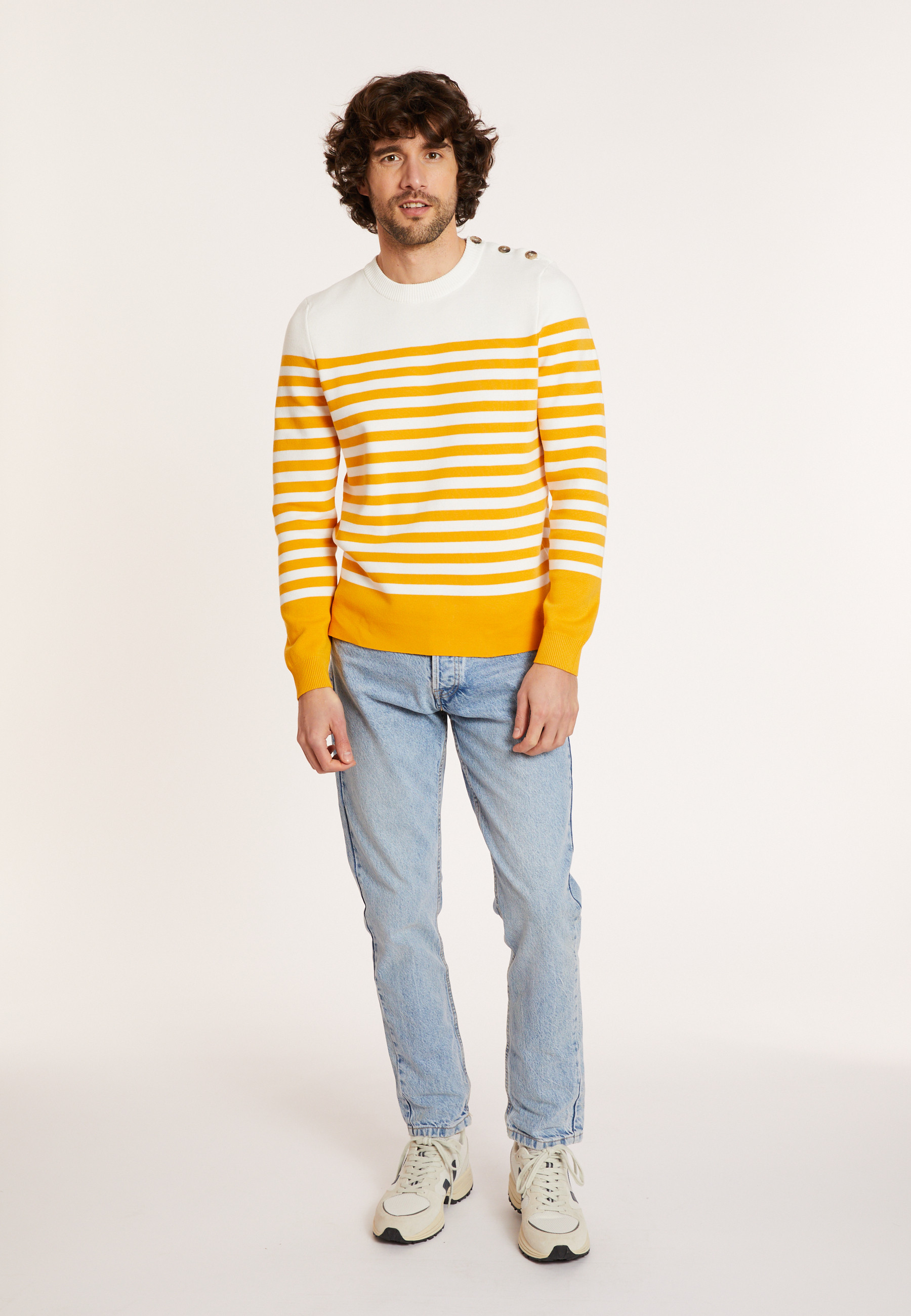 Pull marinière en coton - Dory 8160 - 89 Moutarde