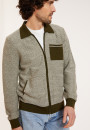 Veste zippée en laine mérinos - Dinesh 8135 cactus - 83 Kaki