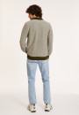 Veste zippée en laine mérinos - Dinesh 8135 cactus - 83 Kaki