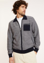 Veste zippée en laine mérinos - Dinesh 8136 marine - 05 Bleu marine