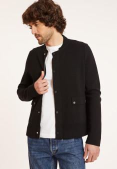 Veste zippée à poches en coton - Dalil 8010 - 01 Noir