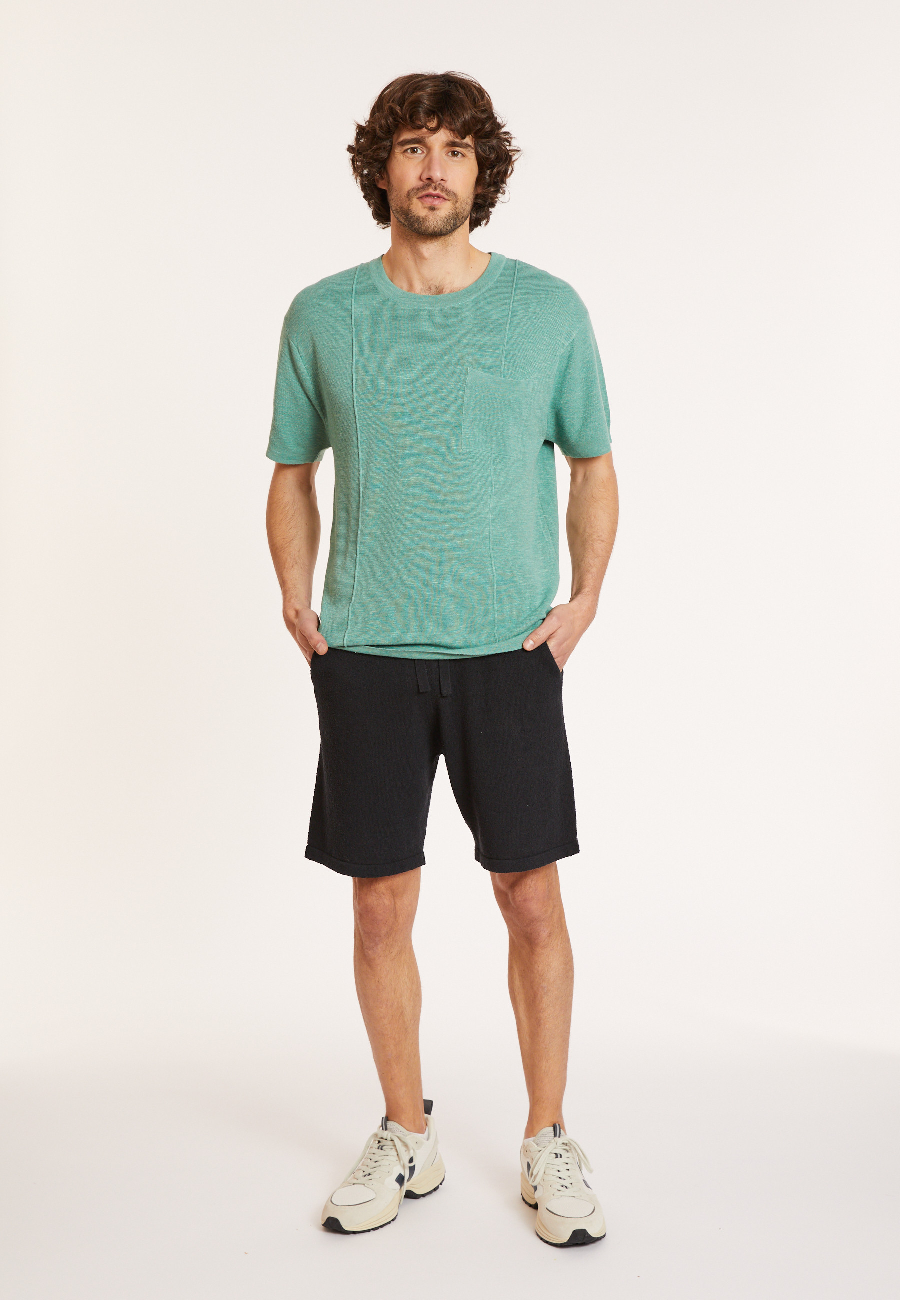 Short en coton brossé - Drey 8010 noir - 01 Noir