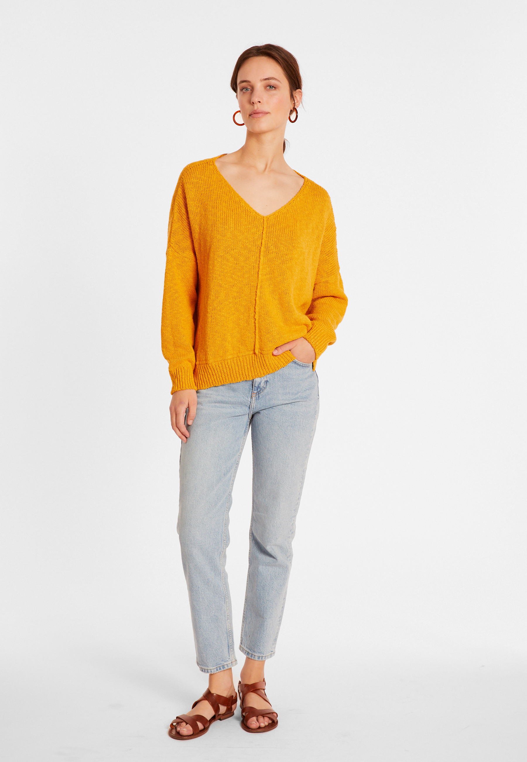Loose cotton and linen jumper - Thalie