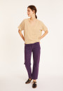 Loose V-neck brushed cotton T-shirt - Maden