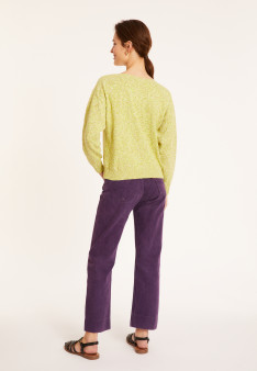 Mottled cotton sweater with boat neck - Mello