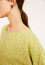 Pull chiné en coton col bateau - Mello 8062 multi-neon - 90 Vert anis