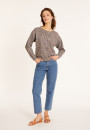 Mottled cotton sweater with boat neck - Mello