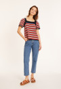 T-shirt manches ballon en coton bio - Mezzo 8124 - Multicolore