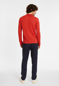 Flamed linen button-down shirt - Randy