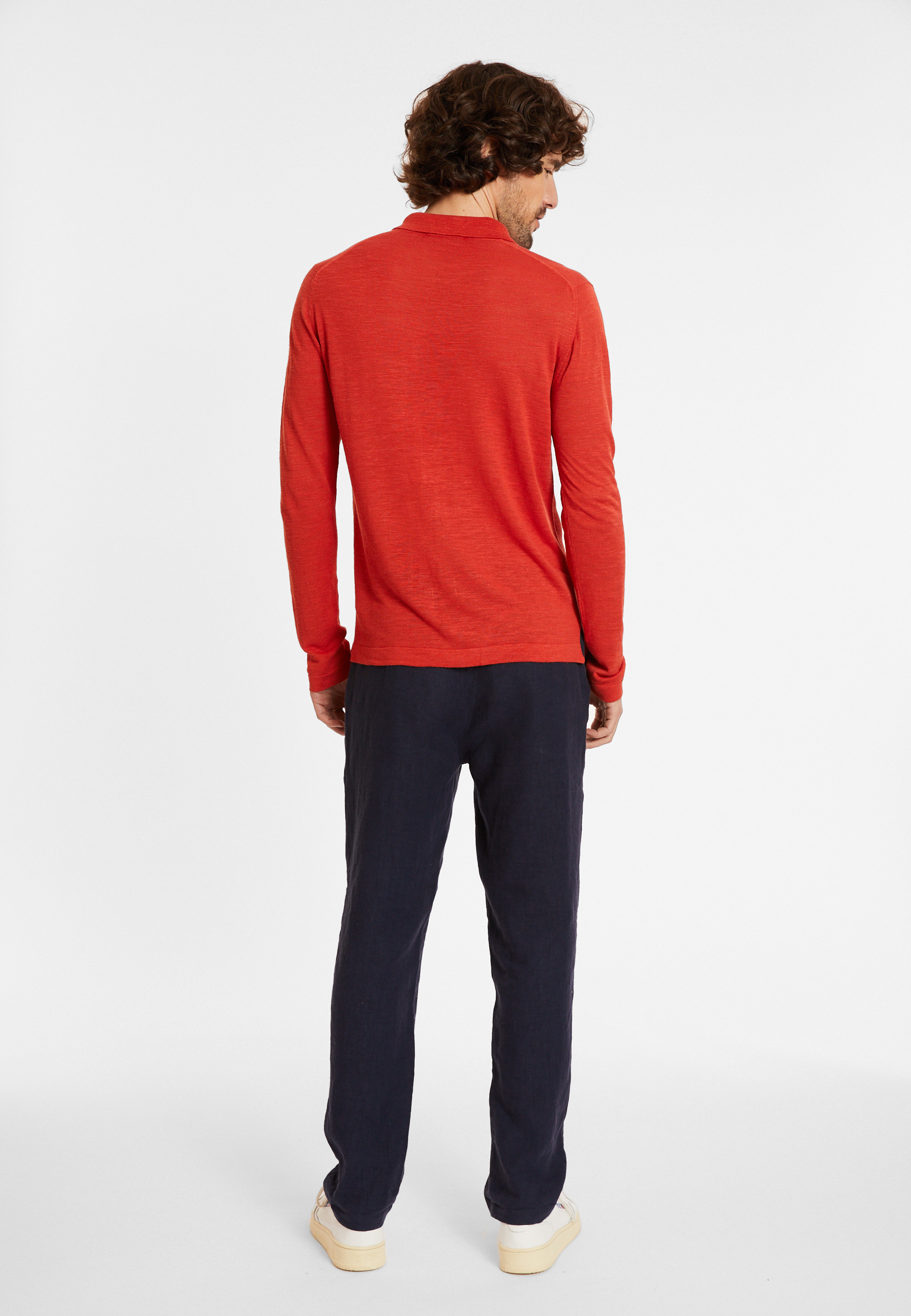 Flamed linen button-down shirt - Randy