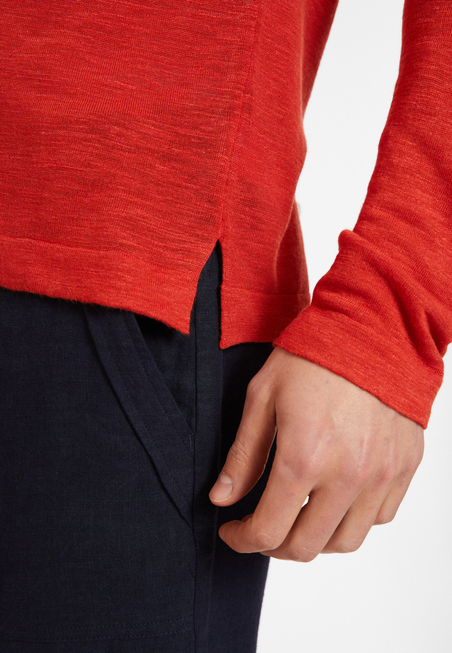 Flamed linen button-down shirt - Randy