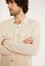 Chemise boutonnée en lin flammé - Randy 8020 ficelle - 12 Beige clair