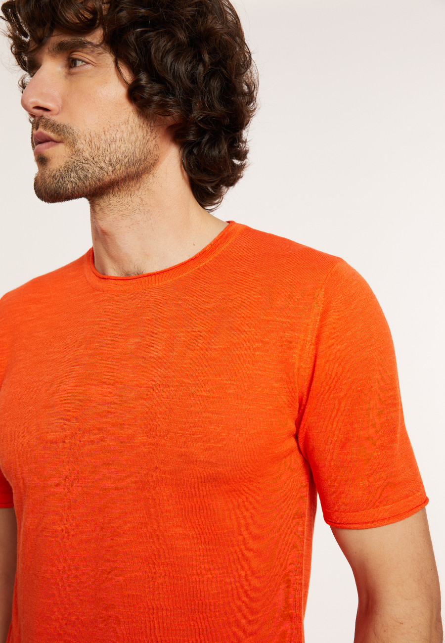 Slub linen round neck T-shirt - Renaud