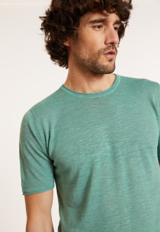 Slub linen round neck T-shirt - Renaud