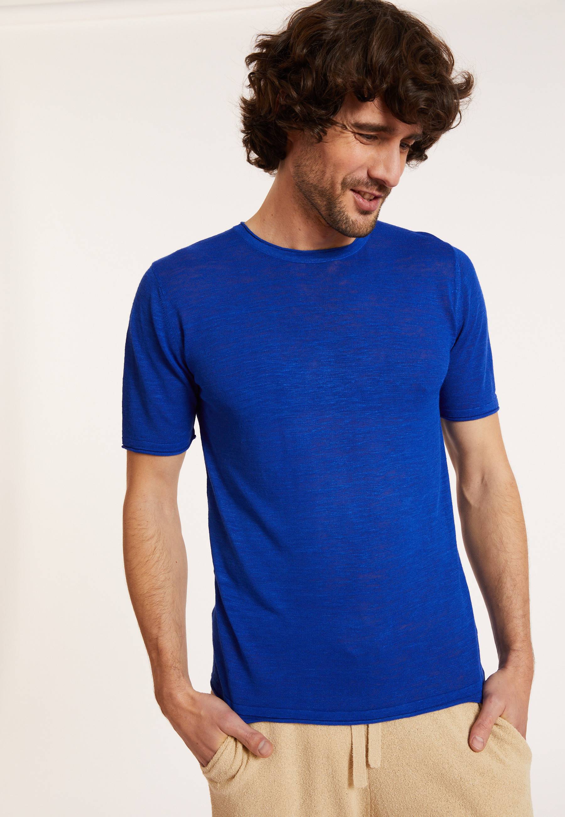 Slub linen round neck T-shirt - Renaud