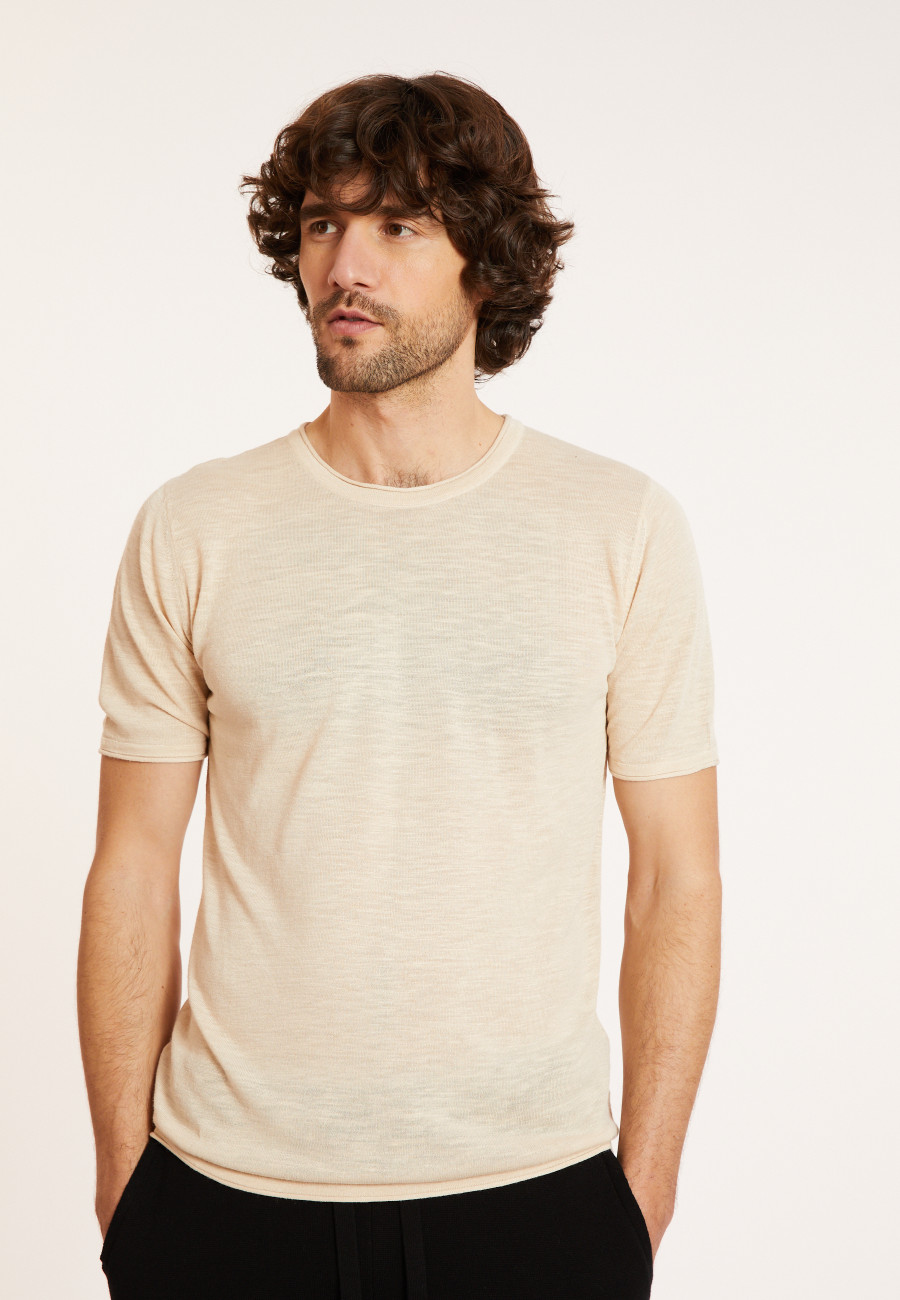 Slub linen round neck T-shirt - Renaud