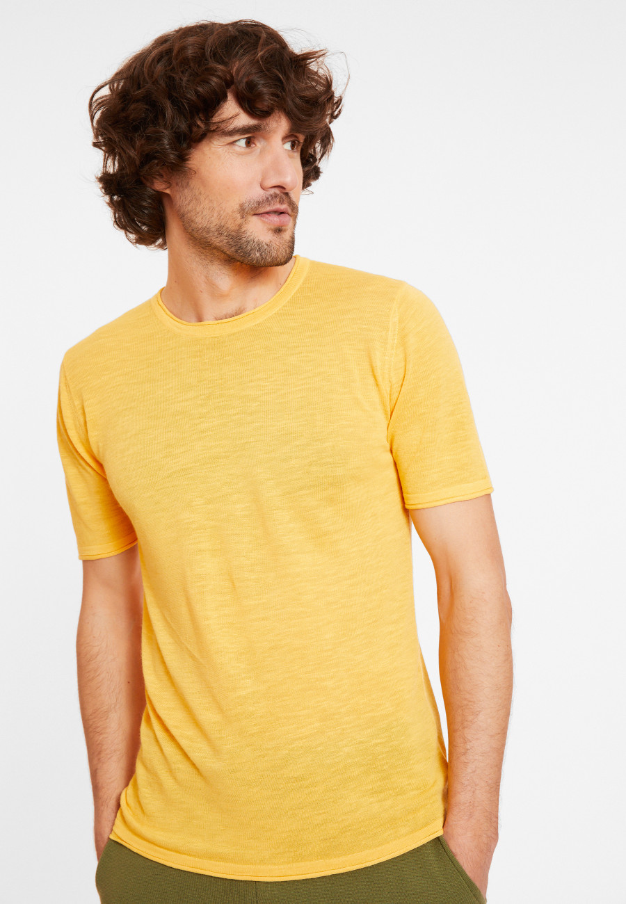 Slub linen round neck T-shirt - Renaud