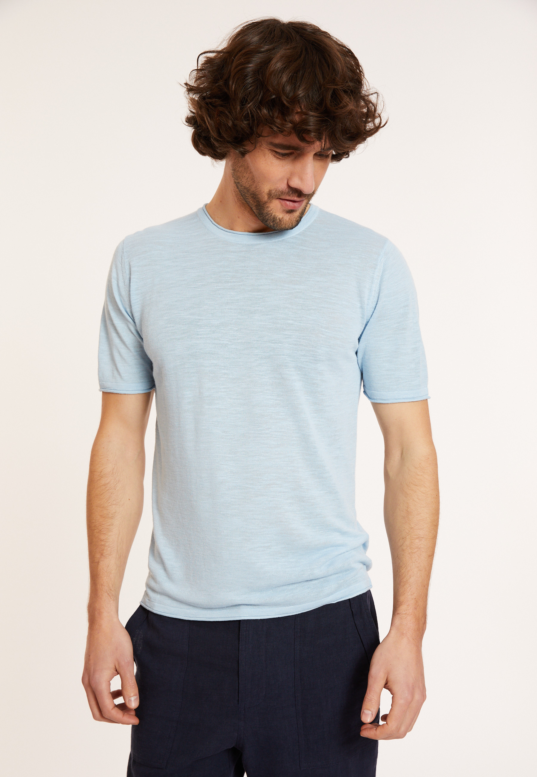 Slub linen round neck T-shirt - Renaud