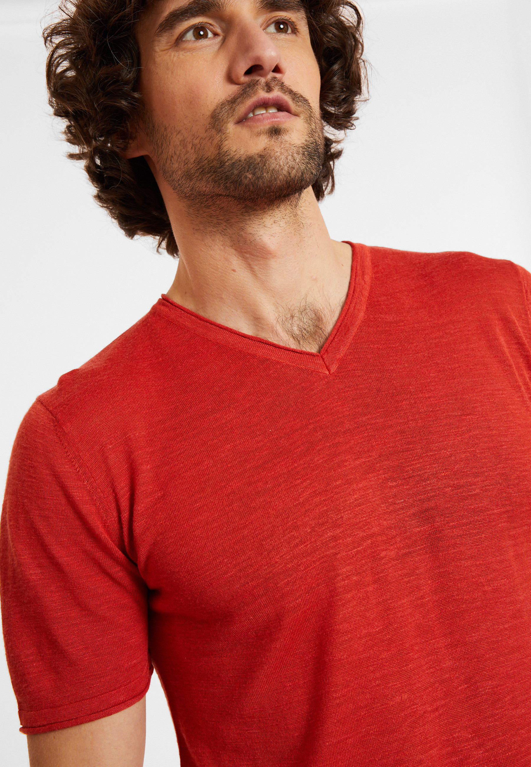 Slub linen V-neck T-shirt - Reuben