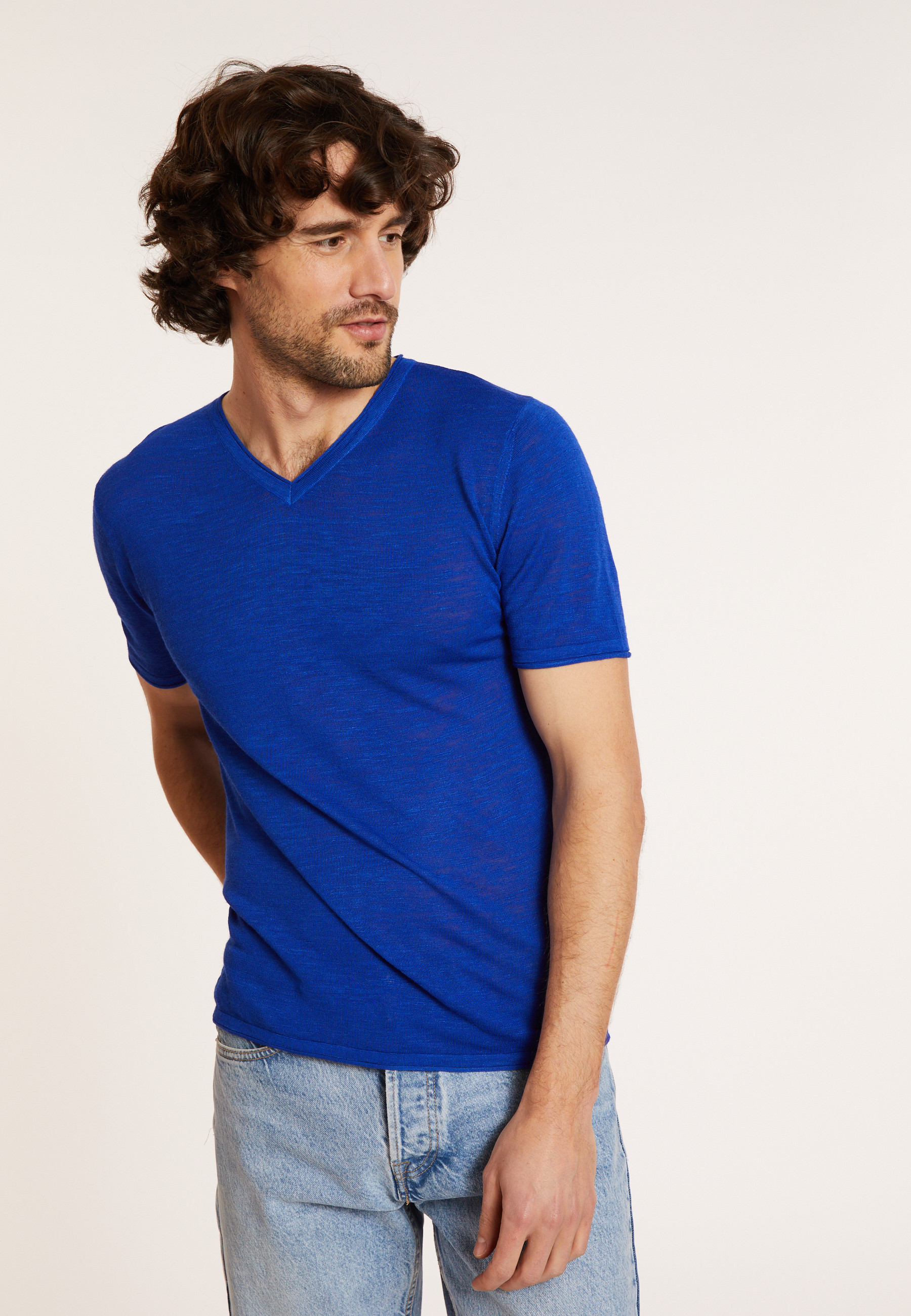 Slub linen V-neck T-shirt - Reuben