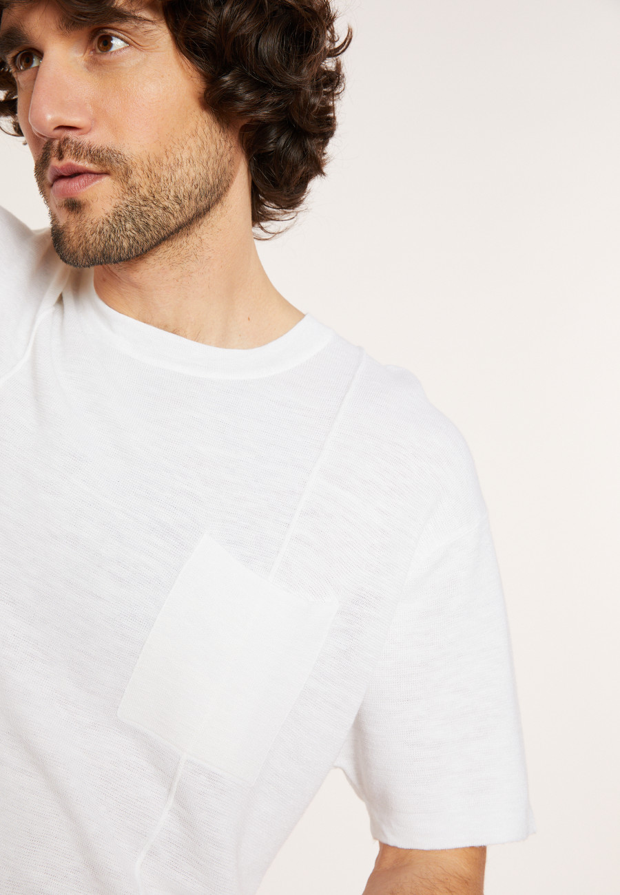 Flamed linen loose fitting t-shirt - Deon