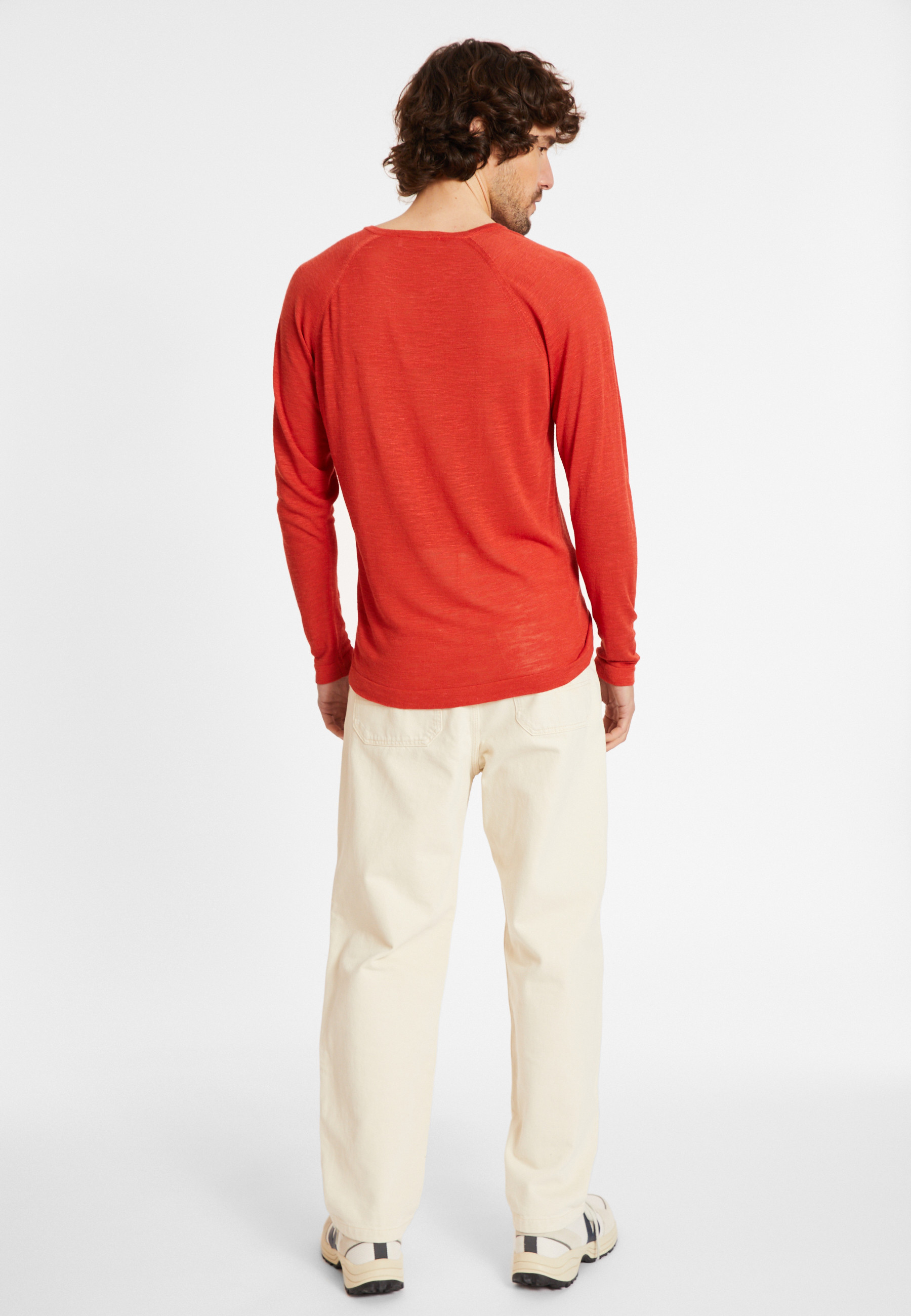 Slub linen t-shirt with raglan sleeves - Damon