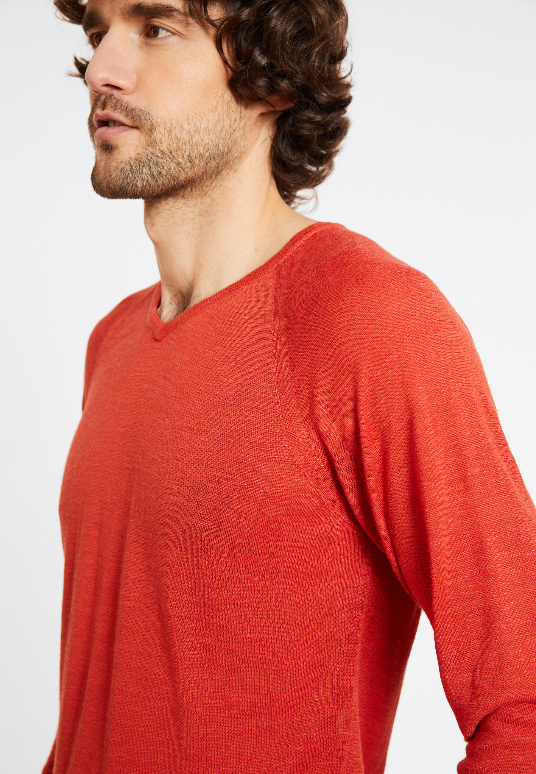 T-shirt en lin flammé manches raglan - Damon 8081 epice - 20 Rouge foncé