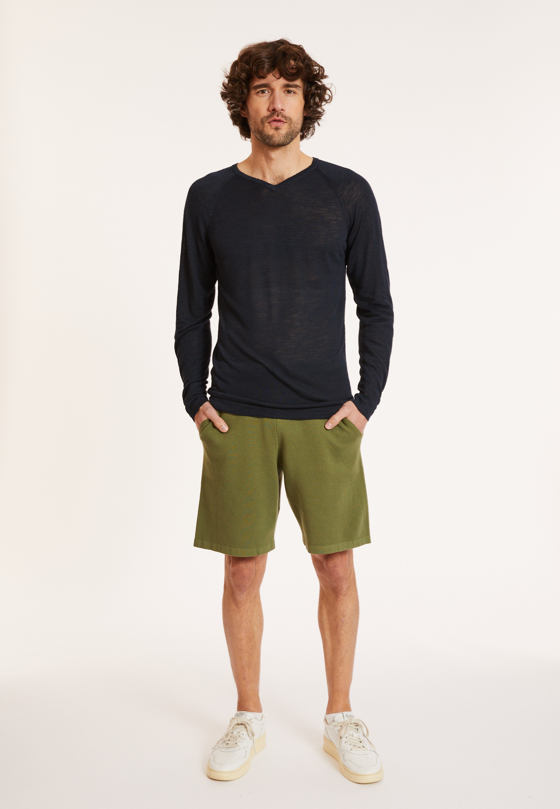 Slub linen t-shirt with raglan sleeves - Damon