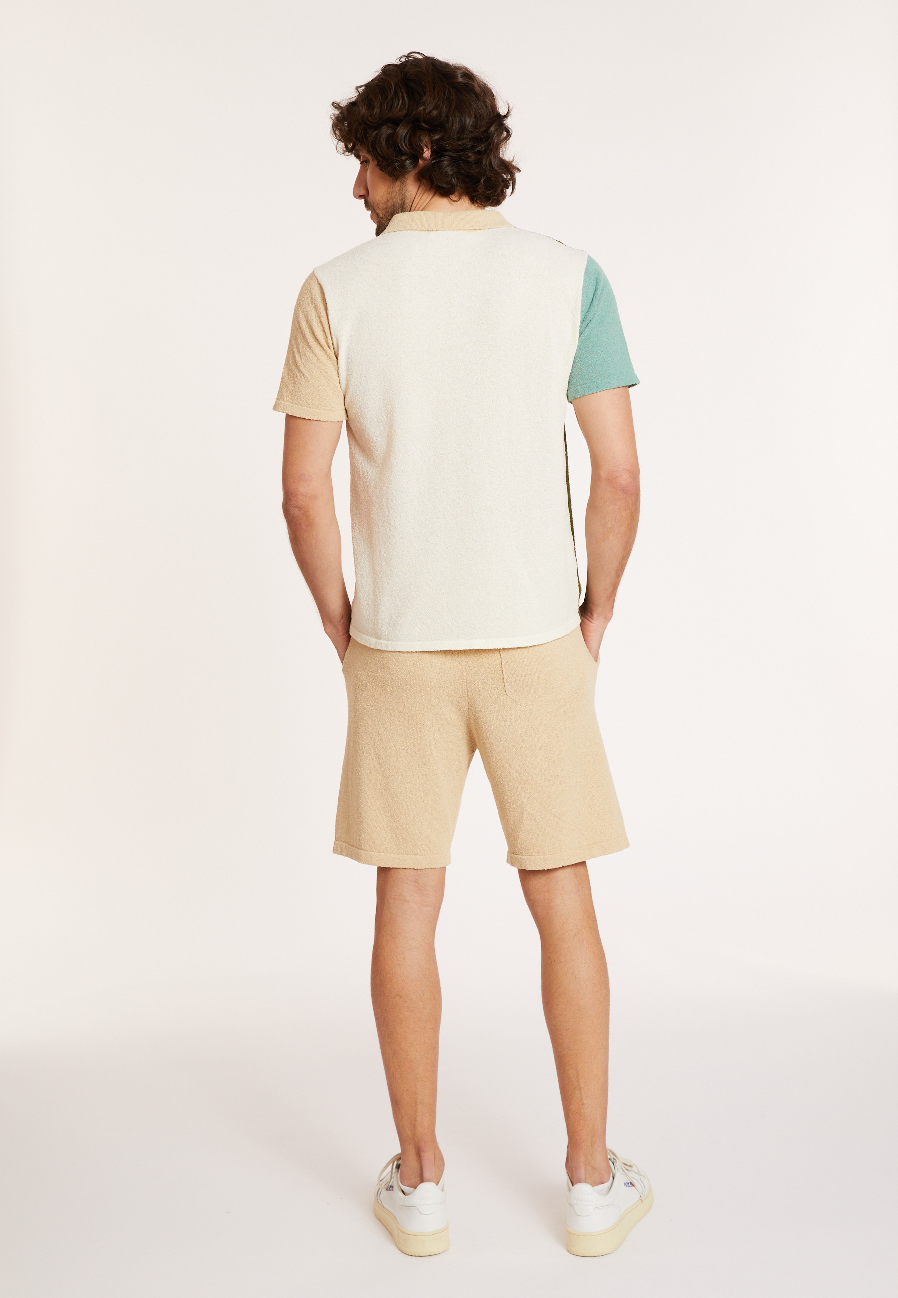 Chemise manches courtes en coton brossé - Donald 8143 - 83 Kaki