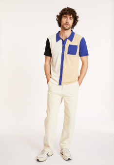 Chemise manches courtes en coton brossé - Donald 8174 - 03 Bleu foncé