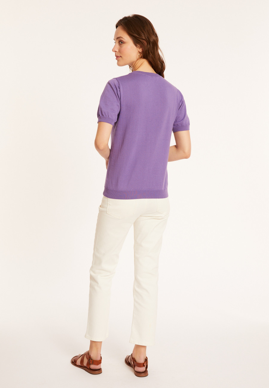 Round neck cotton T-shirt - Moon