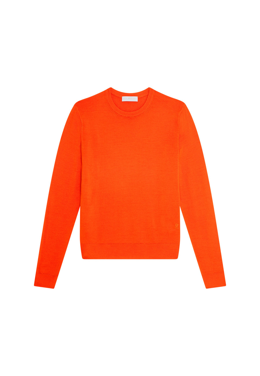 Crew neck sweater with logo in merino wool - Eddie