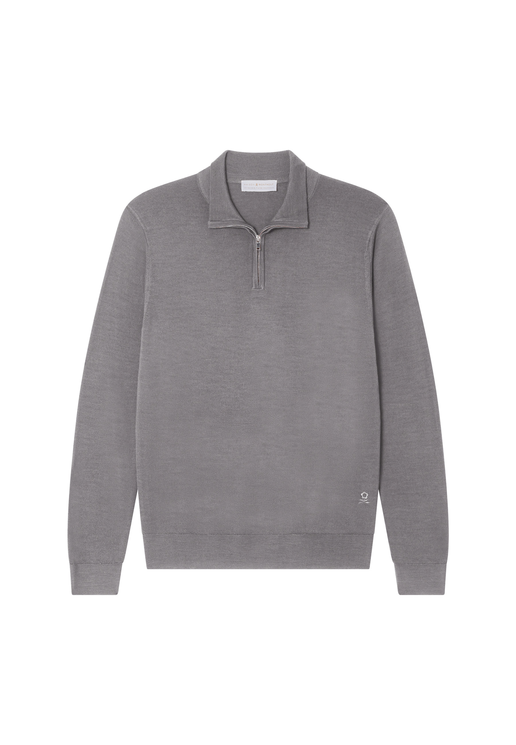 Trucker neck sweater with logo in merino wool - Ryan