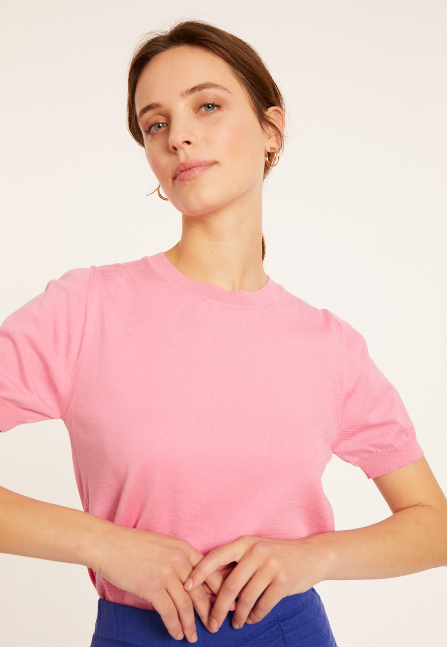 T-shirt col rond en coton - Moon