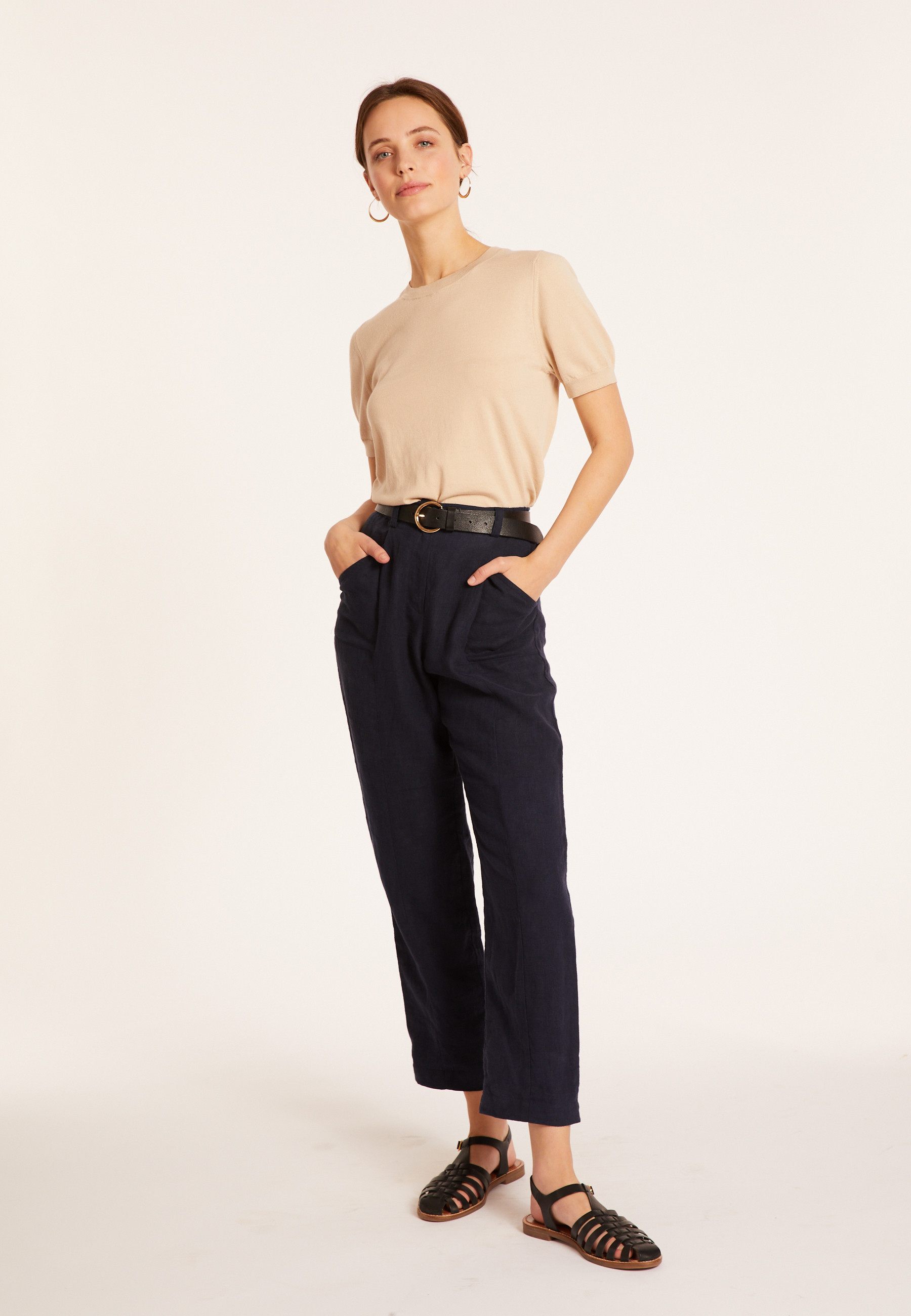 Round neck cotton T-shirt - Moon