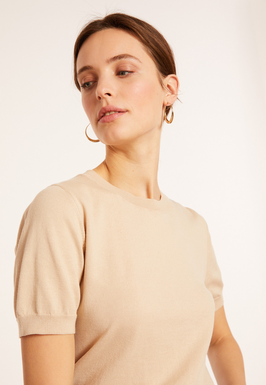 T-shirt col rond en coton - Moon