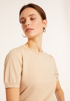 Round neck cotton T-shirt - Moon