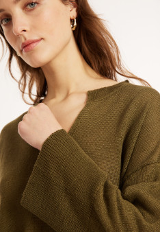 Loose linen V-neck tunic - Marielle