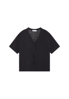 Flamed linen button-down t-shirt - Maddie