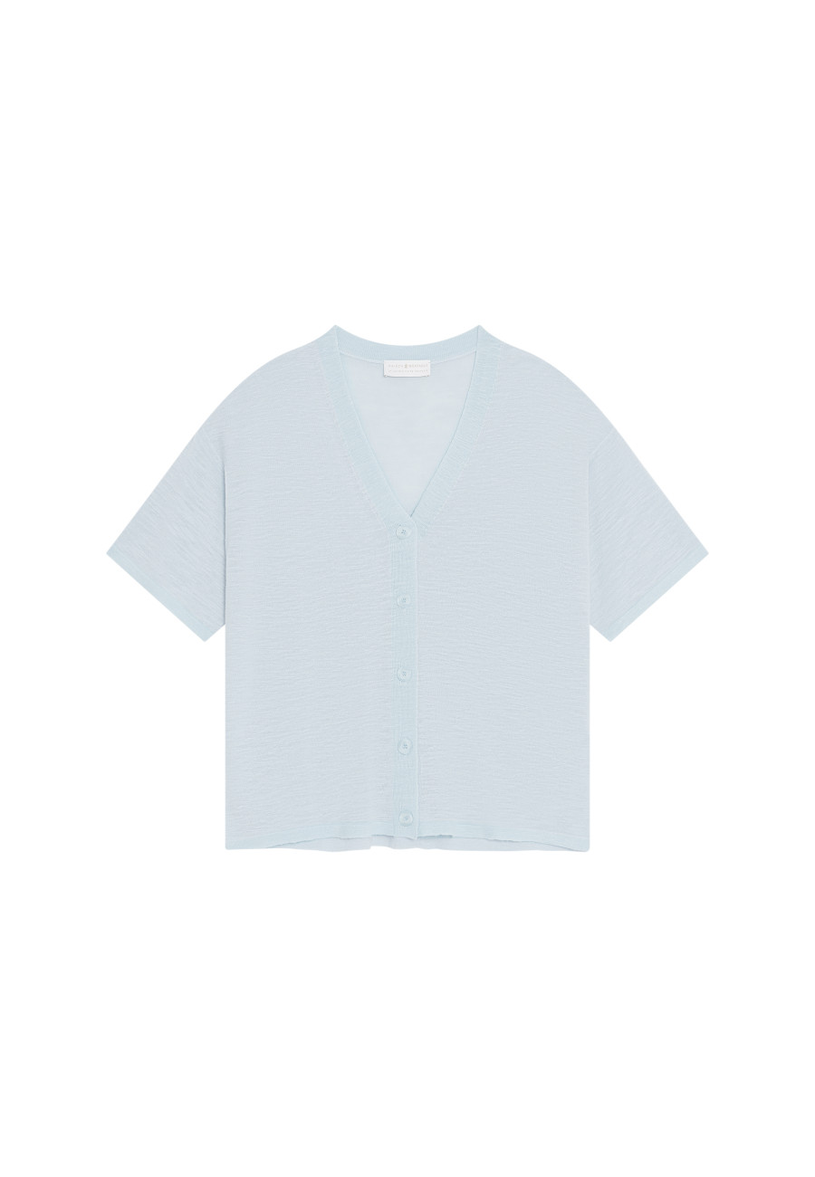 Flamed linen button-down t-shirt - Maddie
