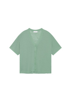 Flamed linen button-down t-shirt - Maddie