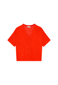 Flamed linen button-down t-shirt - Maddie