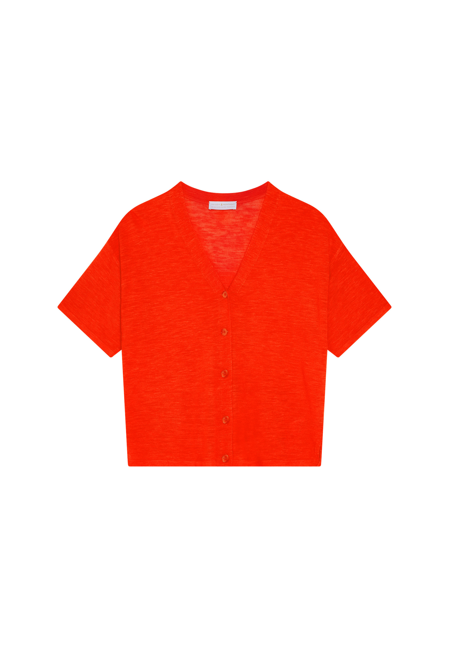 Flamed linen button-down t-shirt - Maddie