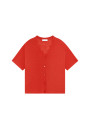 T-shirt boutonné en lin flammé - Maddie