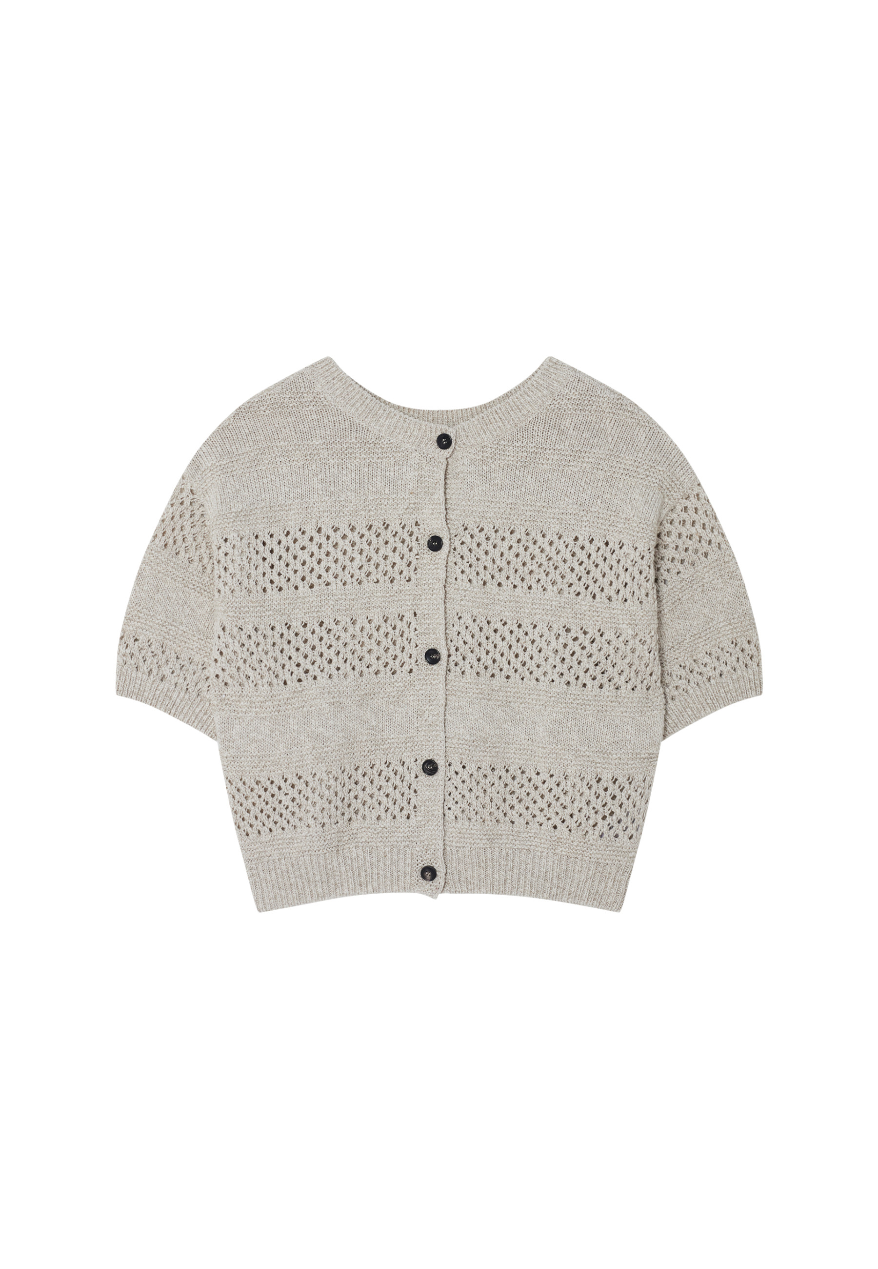 Gilet ajouré en coton et lin - Maylisse
